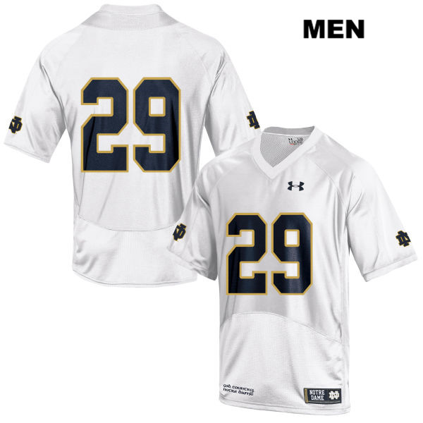 Men's NCAA Notre Dame Fighting Irish #29 Matt Salerno Stitched College Under Armour Authentic White No Name Football Jersey ZL10H65GF